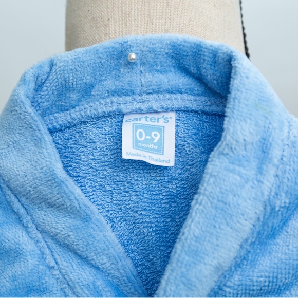 Carter’s soft terry velour wrap-me-up robe blue baby boys 0-9 months Carter’s - Picture 9 of 10